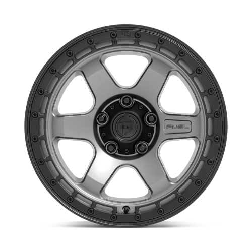 Fuel Offroad D752 BLOCK Matte Gunmetal With Black Ring 17x9 -12 5x127mm 71.5mm - WheelWiz