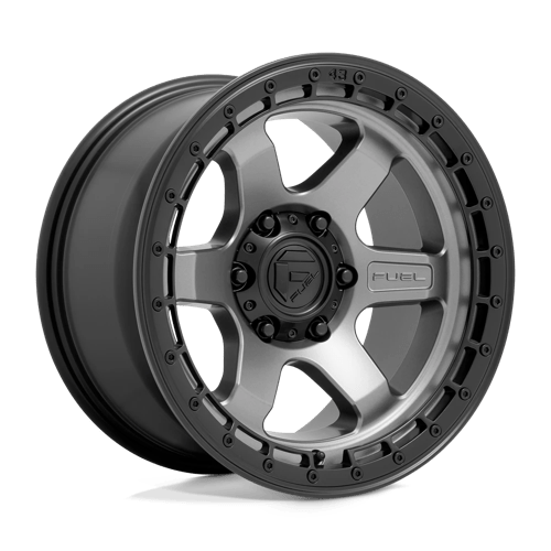 Fuel Offroad D752 BLOCK Matte Gunmetal W/ Black Ring 17x9 +1 6x139.7mm 106.1mm - Wheelwiz