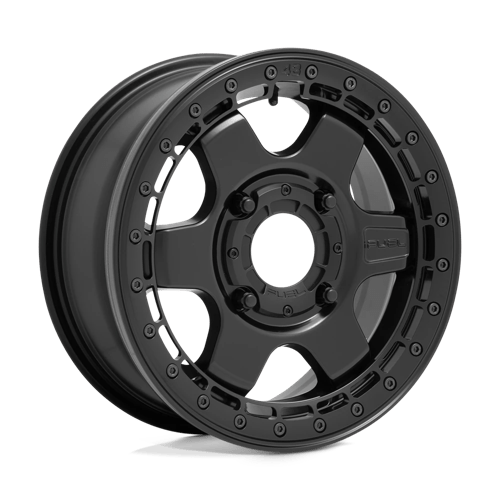 Fuel Offroad D922 BLOCK BEADLOCK Matte Black W/ Black Ring 15x6 +38 4x156mm 132mm - Wheelwiz