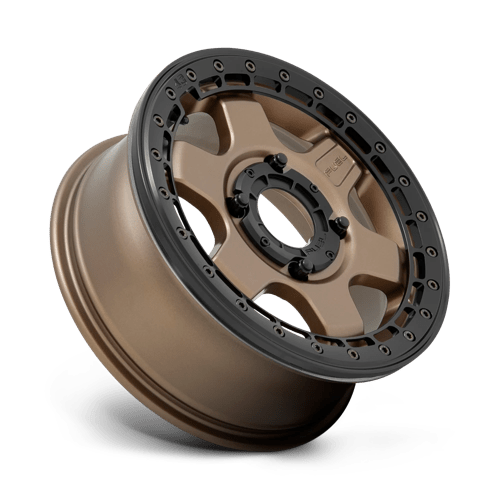 Fuel Offroad D924 BLOCK BEADLOCK Matte Bronze W/ Black Ring 15x6 +38 4x156mm 132mm - Wheelwiz