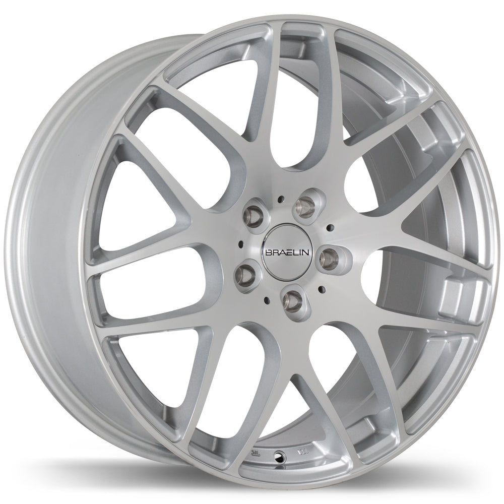 Braelin BR06 Gloss Silver with Machined Face 19x9.5 +45 5x120mm 60.1mm