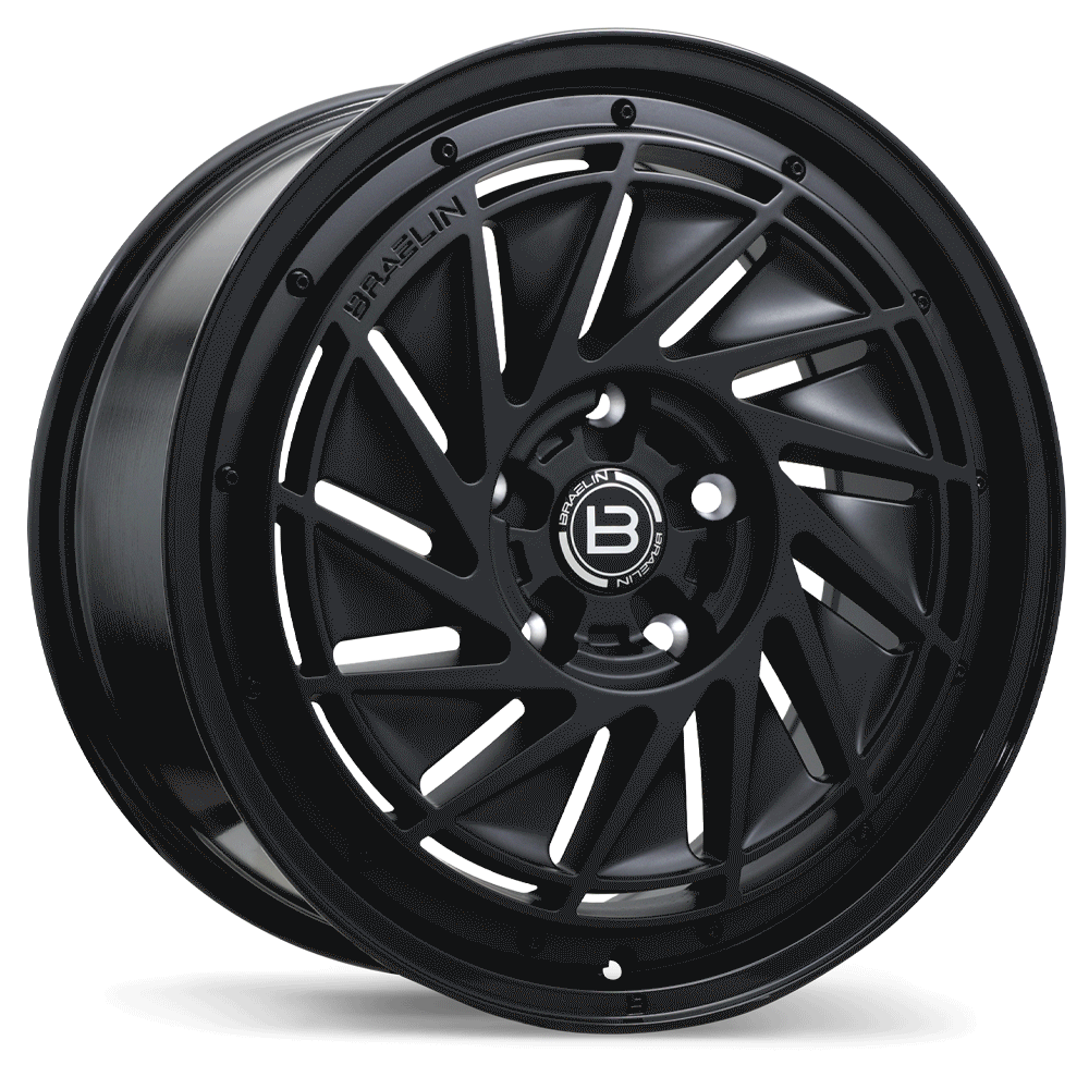 Braelin BR16 Matte Black with Gloss Black Lip 19x8.5 +40 5x120.65mm 70.7mm - Wheelwiz