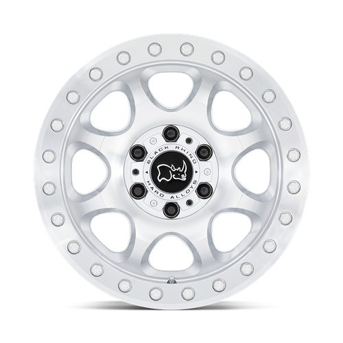 Black Rhino VENTURE BEADLOCK Gloss Silver W/ Machined Face 17x8 +38 6x130mm 84.1mm - Wheelwiz