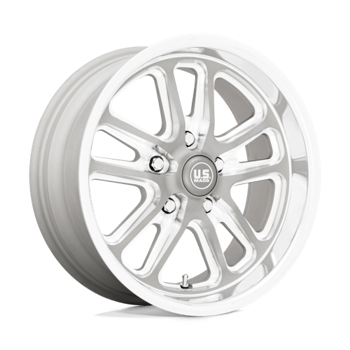 US MAG U130 BULLET Textured Gunmetal W/ Mill Edge 17x8 +1 5x120.65mm 72.6mm - Wheelwiz
