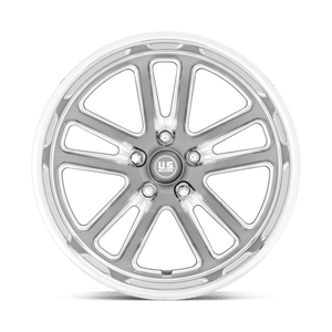 US MAG U130 BULLET Textured Gunmetal W/ Mill Edge 22x9 +1 5x127mm 78.1mm - Wheelwiz