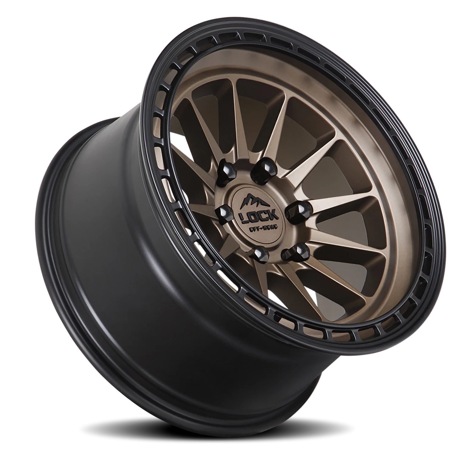 Lock Offroad Baja Matte Desert Bronze W/ Matte Black Ring 17x8 +40 5x114.3mm 73.1mm - Wheelwiz