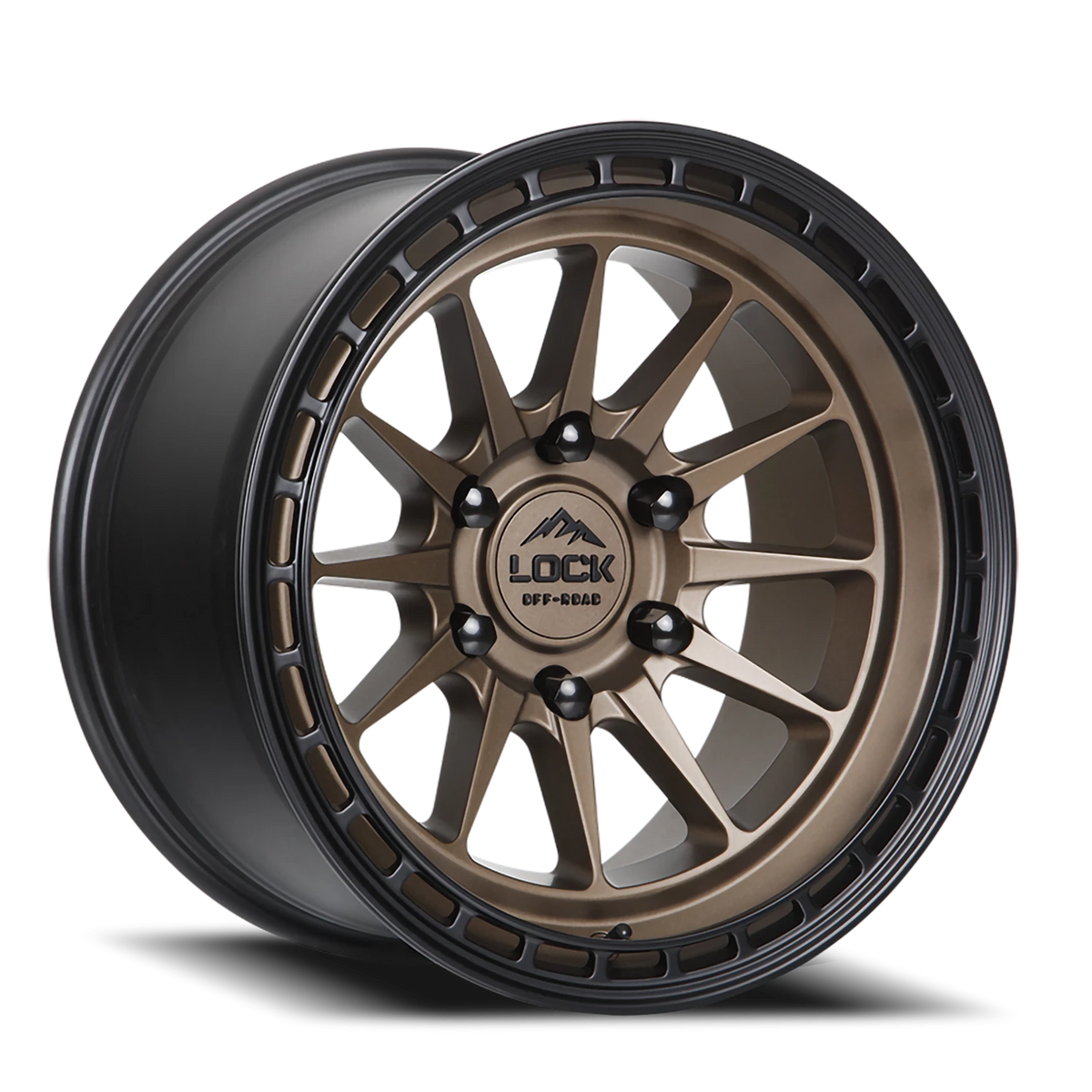 Lock Offroad Baja Matte Desert Bronze W/ Matte Black Ring 17x9 -12 6x139.7mm 106.2mm