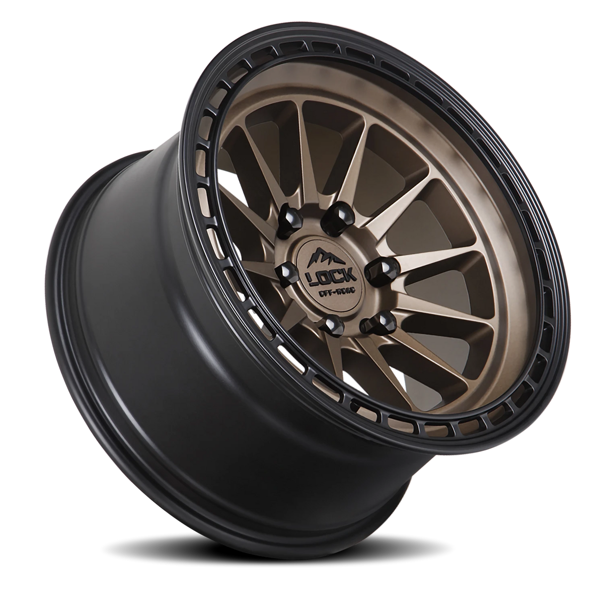 Lock Offroad Baja Matte Desert Bronze W/ Matte Black Ring 17x9 -12 6x135mm 87.1mm