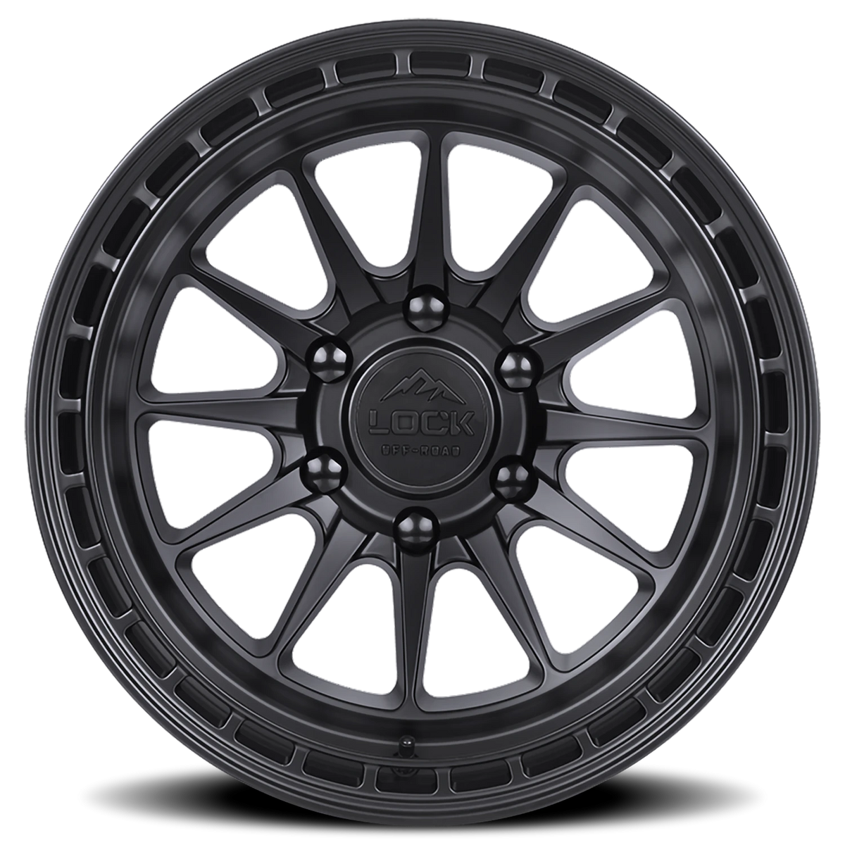 Lock Offroad Baja Matte Black W/ Matte Black Ring 17x9 -12 6x135mm 87.1mm