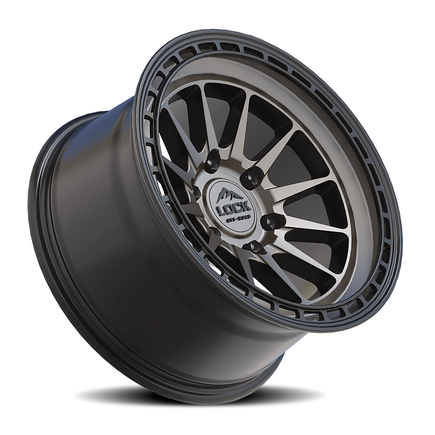 Lock Offroad Baja Matte Grey W/ Matte Black Ring 17x8 +40 5x114.3mm 73.1mm - Wheelwiz