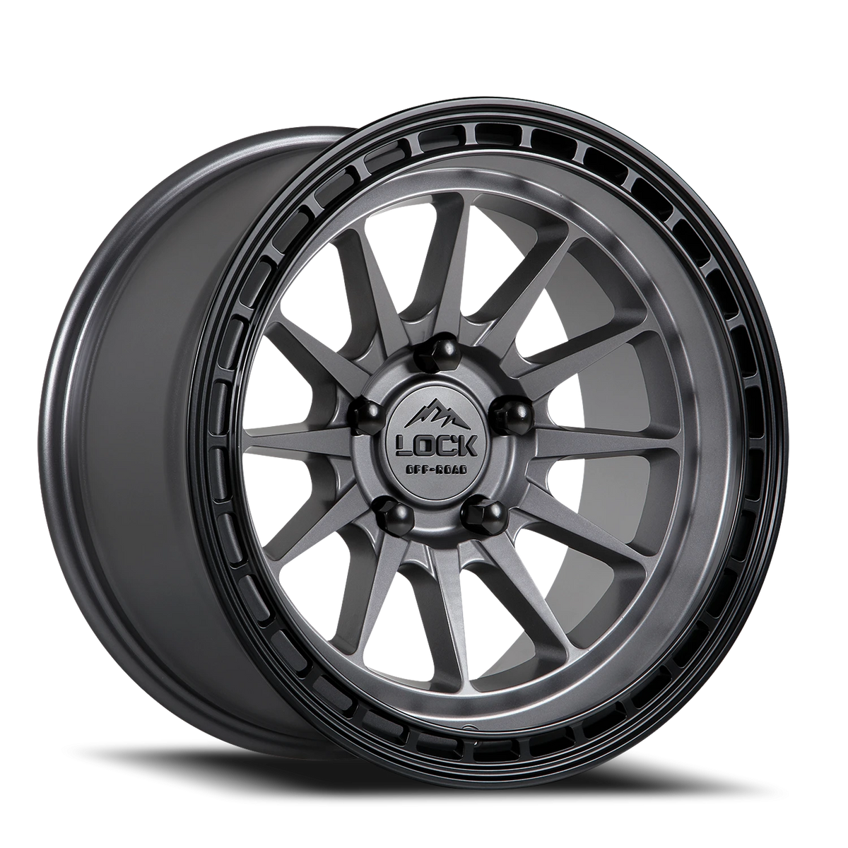 Lock Offroad Baja Matte Grey W/ Matte Black Ring 17x9 -12 6x139.7mm 106.2mm