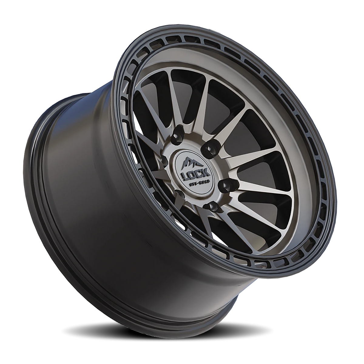 Lock Offroad Baja Matte Grey W/ Matte Black Ring 17x9 -12 6x135mm 87.1mm