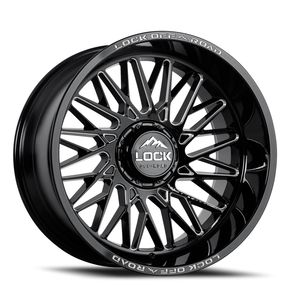 Lock Offroad Bandit Gloss Black W/ Milling 20x10 -18 5x127|5x139.7mm 87.1mm