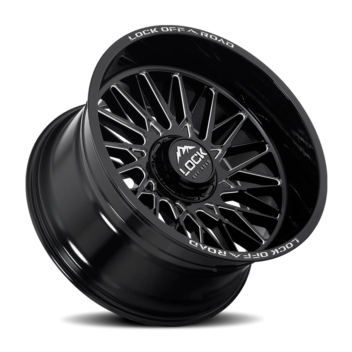Lock Offroad Bandit Gloss Black W/ Milling 22x12 -44 5x127|5x139.7mm 87.1mm