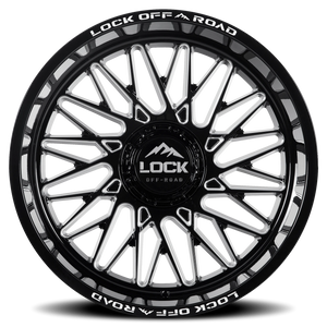 Lock Offroad Bandit Gloss Black W/ Milling 22x10 -18 5x127|5x139.7mm 87.1mm