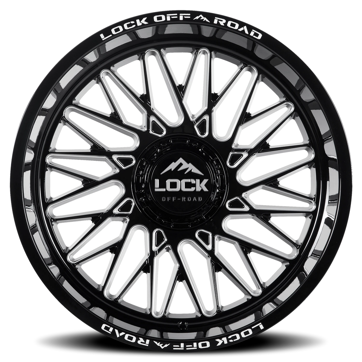 Lock Offroad Bandit Gloss Black W/ Milling 22x12 -44 5x127|5x139.7mm 87.1mm