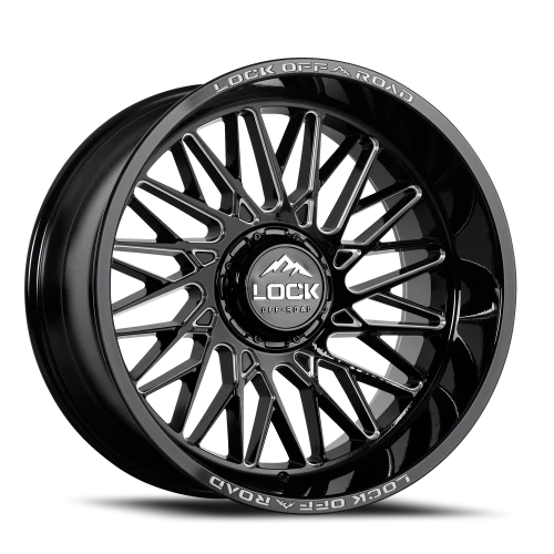Lock Offroad Bandit Gloss Black W/ Milling 20x10 -18 6x135|6x139.7mm 106.2mm