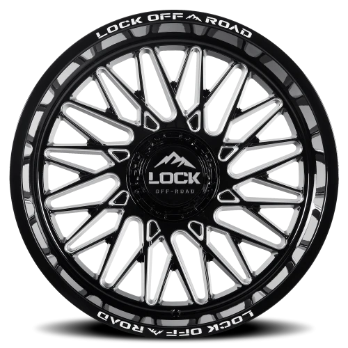 Lock Offroad Bandit Gloss Black W/ Milling 22x12 -44 8x165.1mm 125.2mm