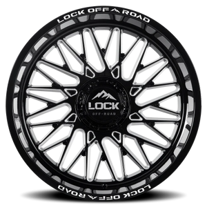 Lock Offroad Bandit Gloss Black W/ Milling 20x10 -18 8x165.1mm 125.2mm