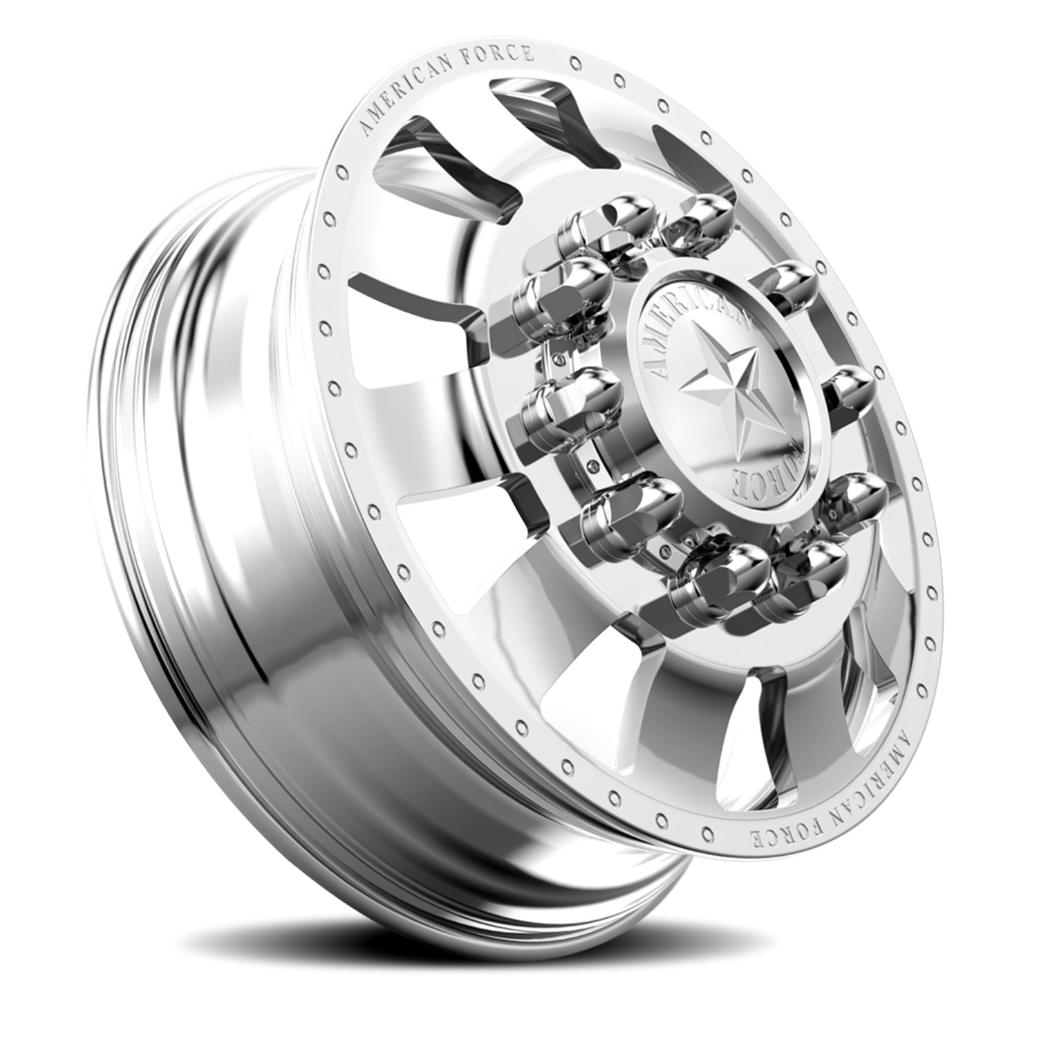 American Force 23 Bolt DRW Polished 22.5x8.25 +169 10x225mm 170mm - Wheelwiz