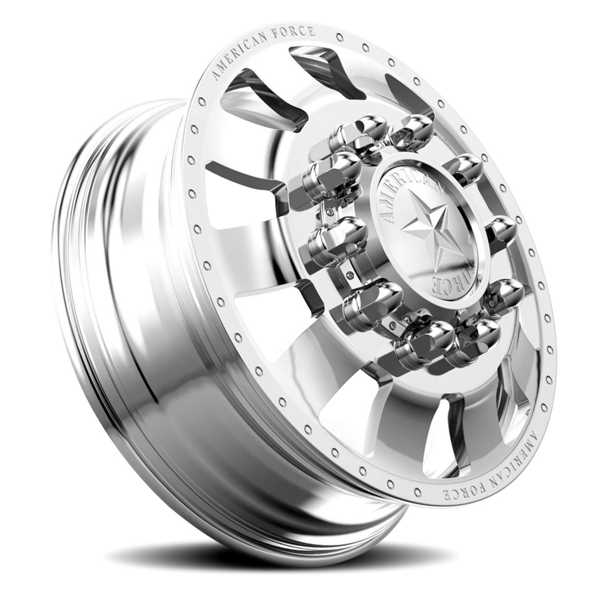 American Force 23 Bolt DRW Polished 22.5x8.25 +169 8x210mm 154mm - Wheelwiz