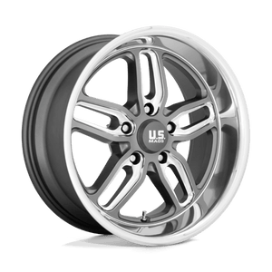 US MAG U129 CTEN Matte Gun Metal Milled 20x10 +1 5x120.65mm 72.6mm - Wheelwiz