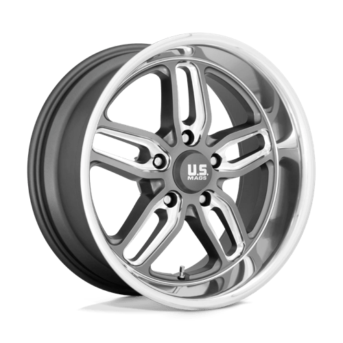 US MAG U129 CTEN Matte Gun Metal Milled 22x10.5 +1 5x127mm 78.1mm - Wheelwiz