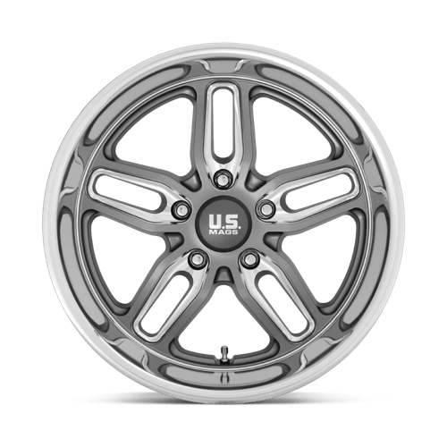 US MAG U129 CTEN Matte Gun Metal Milled 22x10.5 +1 5x127mm 78.1mm - Wheelwiz