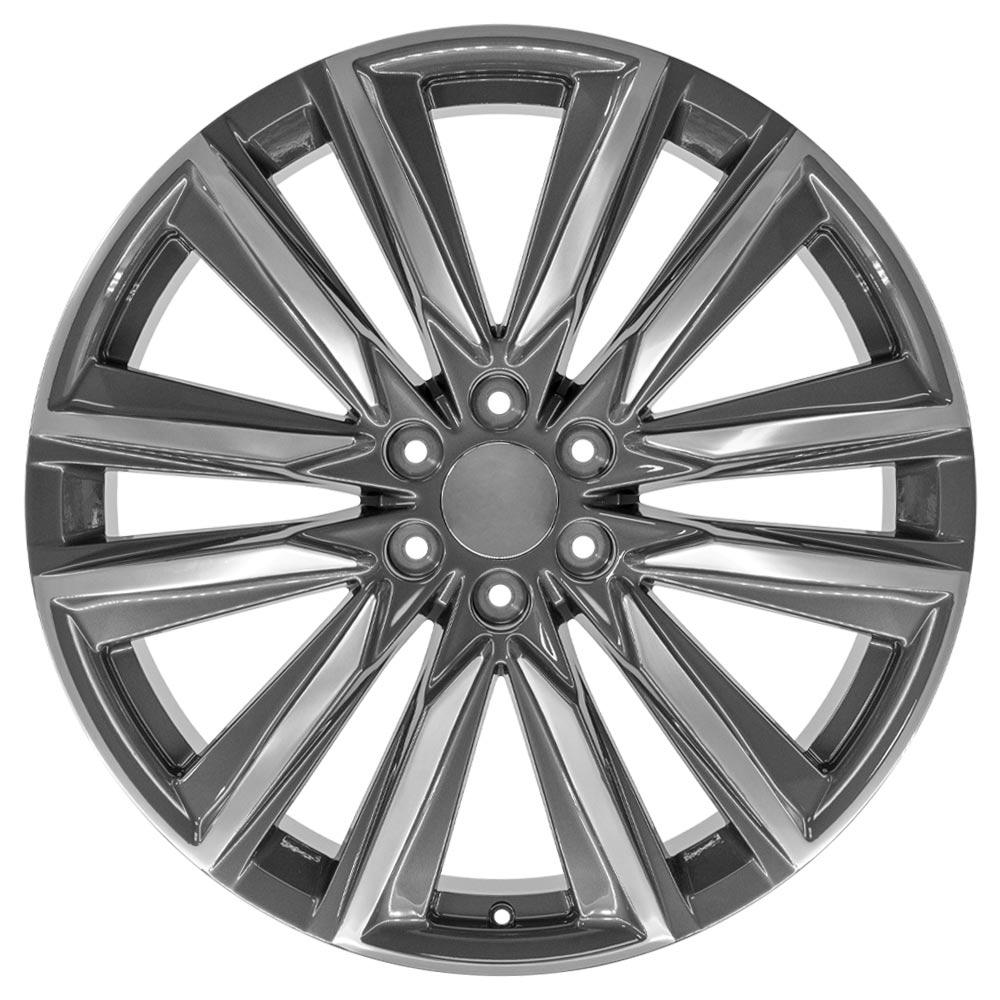 OE Wheels Replica CA91 Gunmetal with Polished Face 24x10.0 +28 6x139.7mm 78.1mm