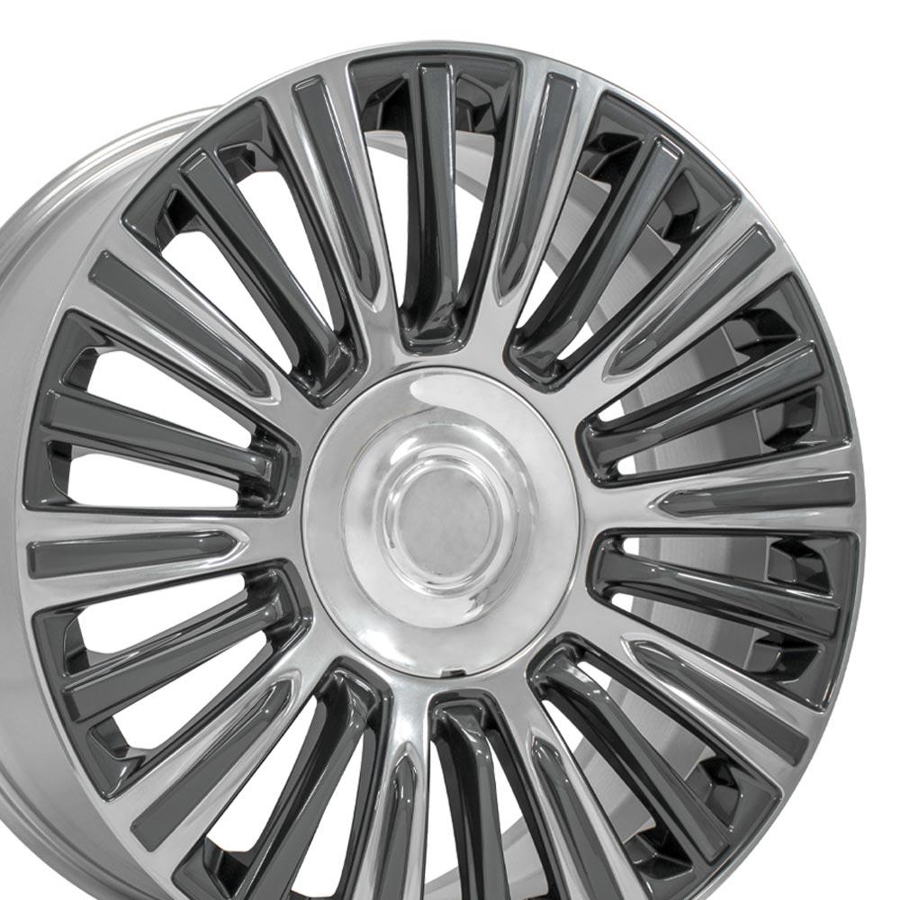 OE Wheels Replica CA92 Gunmetal with Polished Face 22x9.0 +28 6x139.7mm 78.1mm - Wheelwiz