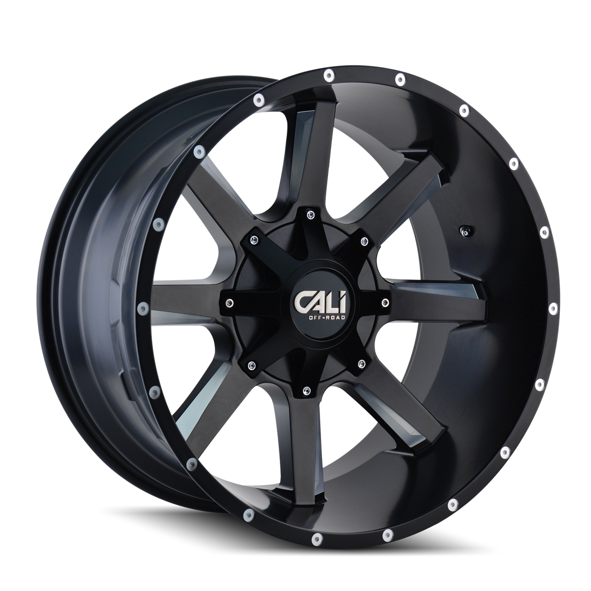 Cali Off-road BUSTED Satin black milled 20x12 -44 5x127|5x139.7mm 87mm - Wheelwiz