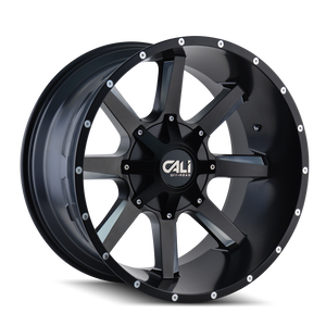 Cali Off-road BUSTED Satin black milled 22x12 -44 8x180mm 124.1mm - Wheelwiz