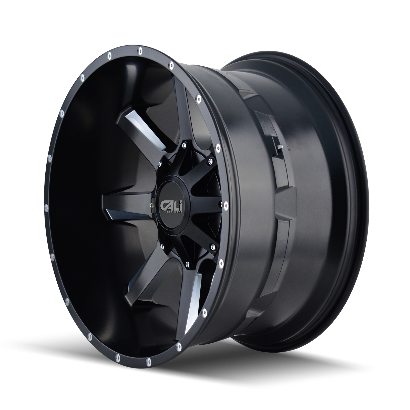 Cali Off-road BUSTED Satin black milled 20x9 +18 8x180mm 124.1mm - Wheelwiz