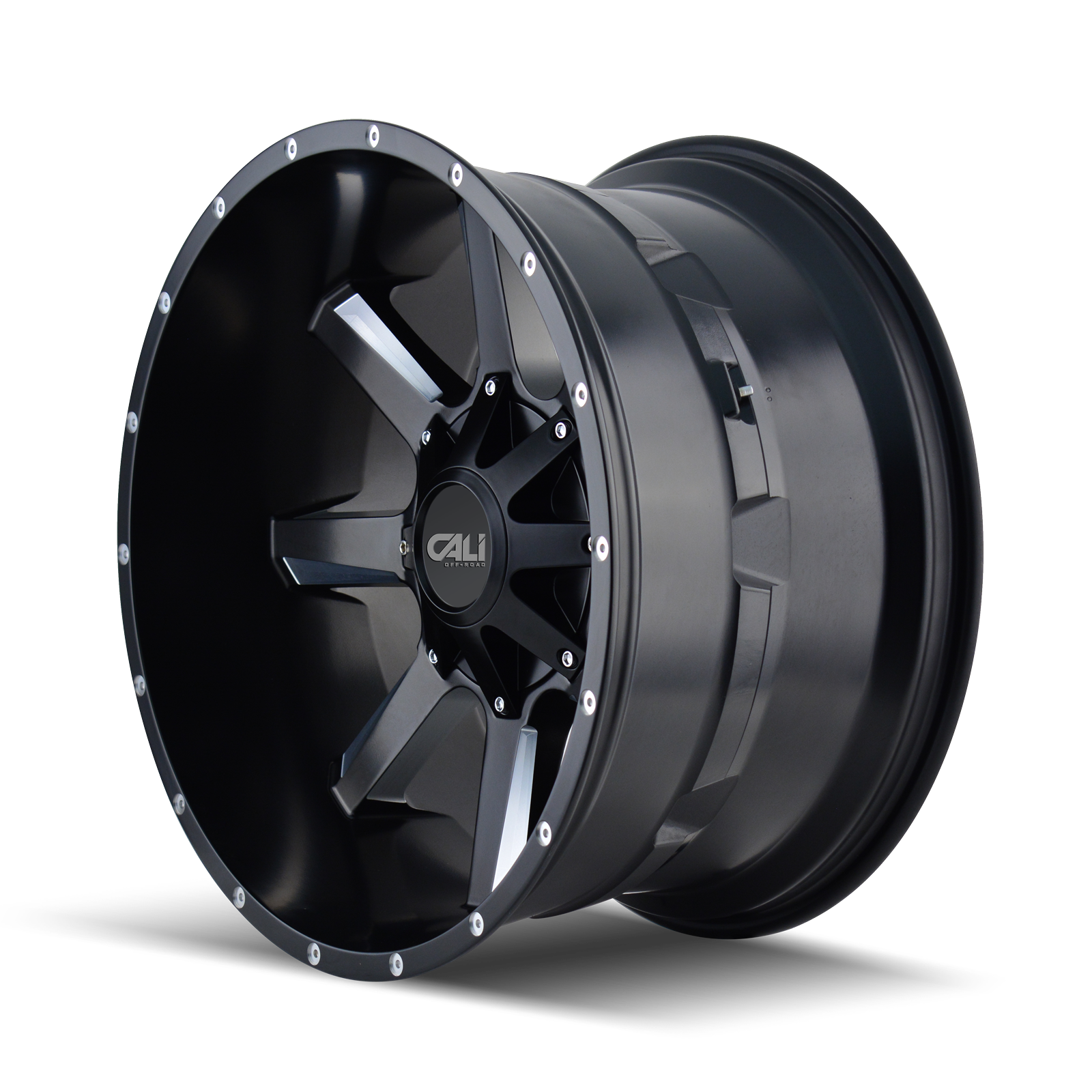 Cali Off-road BUSTED Satin black milled 22x12 -44 8x165.1|8x170mm 130.8mm