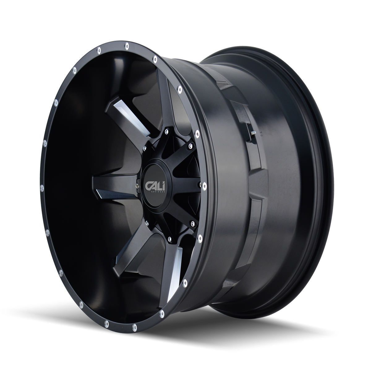 Cali Off-road BUSTED Satin black milled 20x12 -44 8x165.1|8x170mm 130.8mm - Wheelwiz