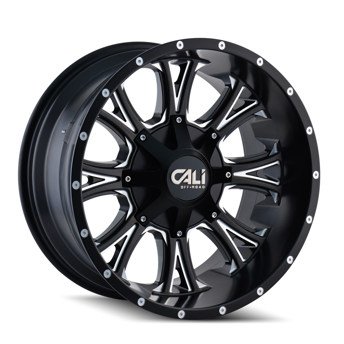 Cali Off-road AMERICANA Satin black milled 22x14 -76 8x180mm 124.1mm - Wheelwiz