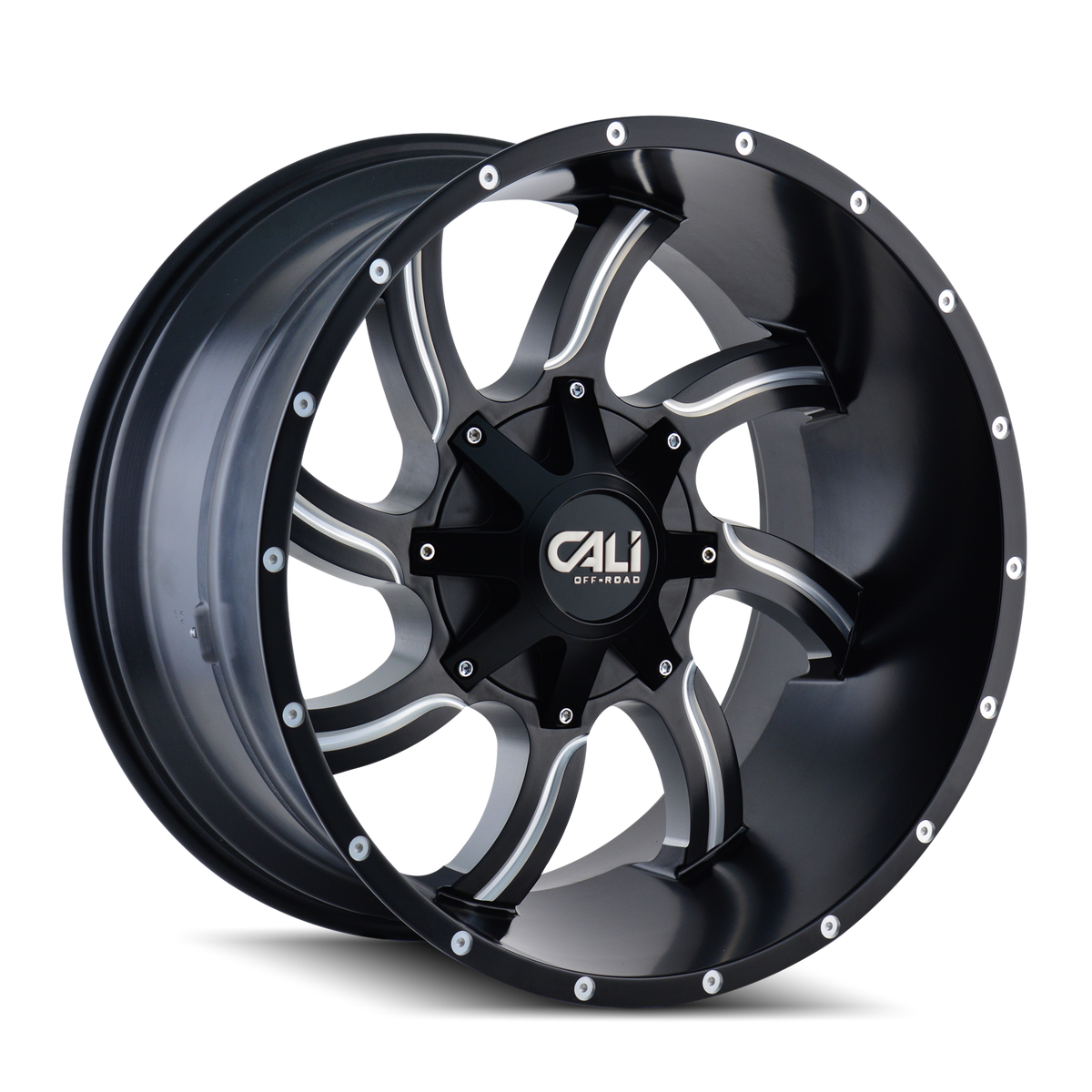 Cali Off-road TWISTED Satin black milled 20x9 +18 8x165.1|8x170mm 130.8mm - Wheelwiz