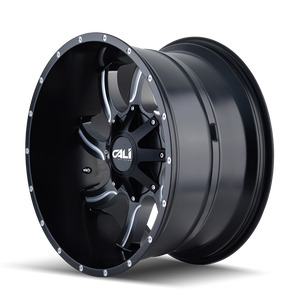 Cali Off-road TWISTED Satin black milled 22x12 -44 8x165.1|8x170mm 130.8mm - WheelWiz