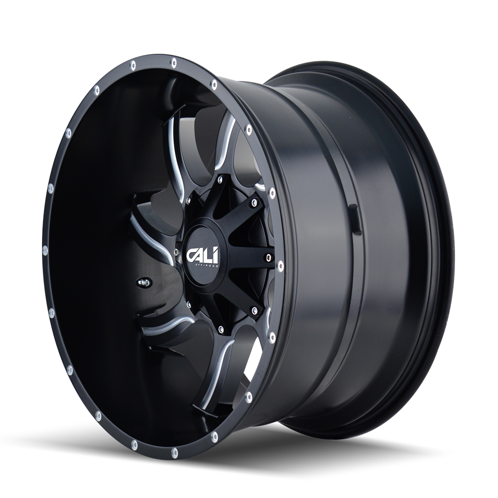 Cali Off-road TWISTED Satin black milled 22x12 -44 5x127|5x139.7mm 87mm - Wheelwiz