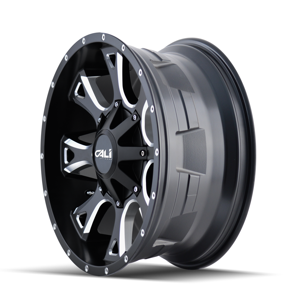 Cali Off-road ANARCHY Satin black milled 20x12 -44 8x180mm 124.1mm - WheelWiz