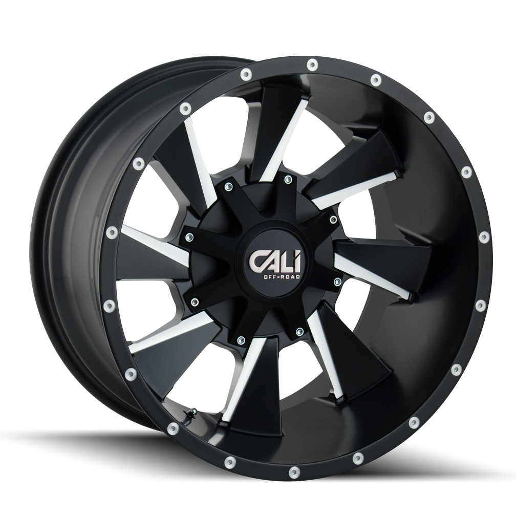 Cali Off-road DISTORTED Satin black milled 20x9 0 8x165.1|8x170mm 130.8mm - Wheelwiz