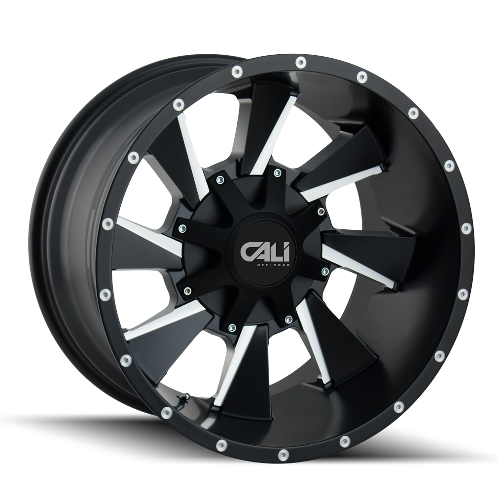 Cali Off-road DISTORTED Satin black milled 20x9 0 5x150|5x139.7mm 110mm - WheelWiz