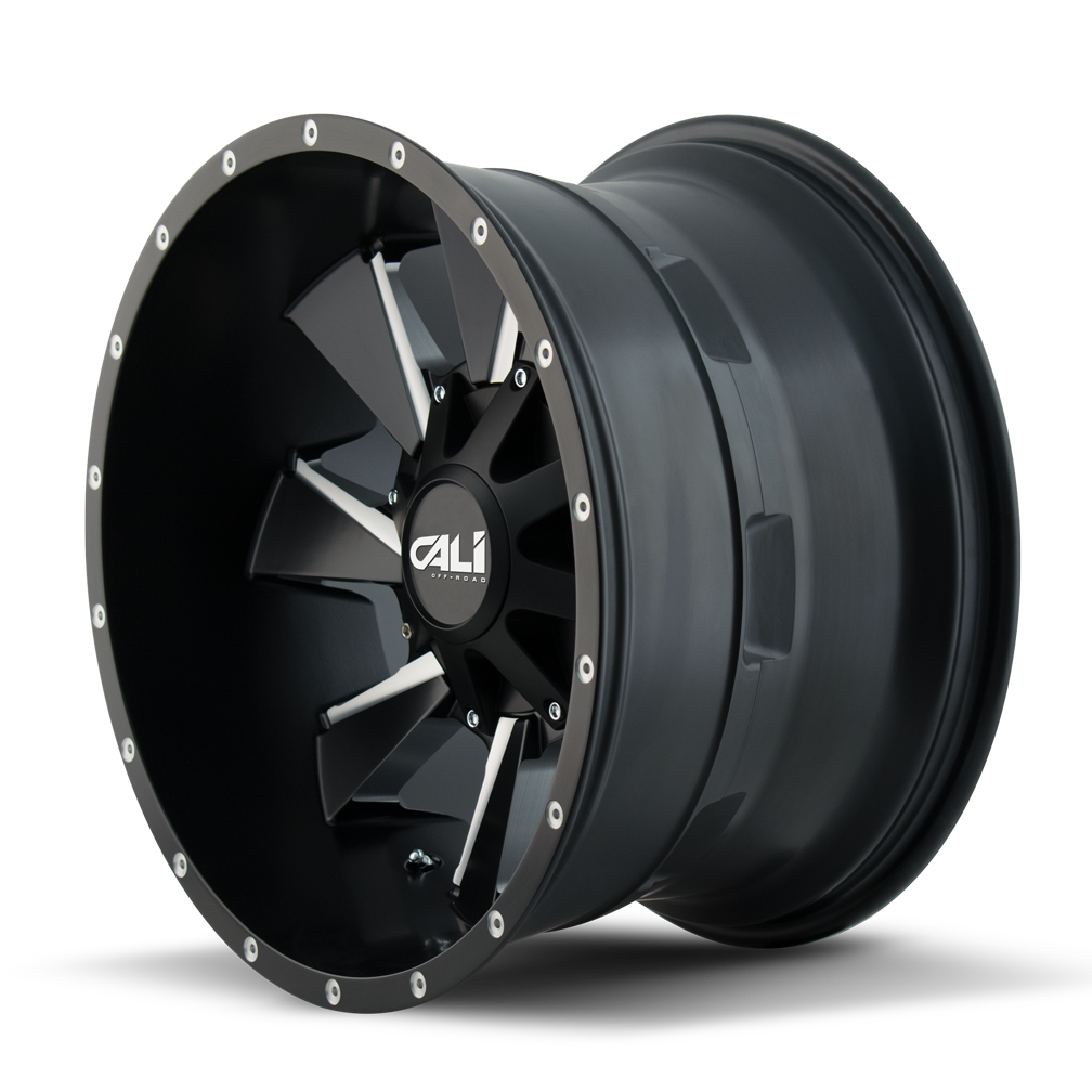 Cali Off-road DISTORTED Satin black milled 24x12 -44 8x165.1|8x170mm 130.8mm - Wheelwiz