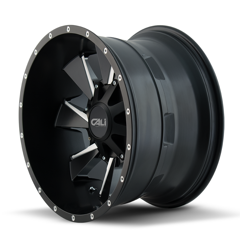 Cali Off-road DISTORTED Satin black milled 20x9 0 5x127|5x139.7mm 87mm - WheelWiz