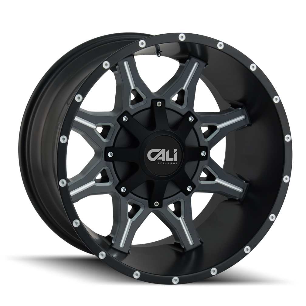 Cali Off-road OBNOXIOUS Satin black milled 20x12 -44 8x180mm 124.1mm - Wheelwiz