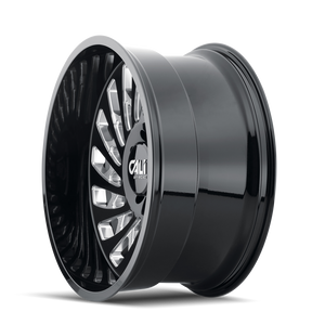 Cali Off-road SWITCHBACK Gloss black milled 20x12 -51 6x139.7mm 106mm - Wheelwiz