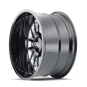 Cali Off-road SUMMIT Gloss black milled 20x9 -12 6x139.7mm 106mm - Wheelwiz