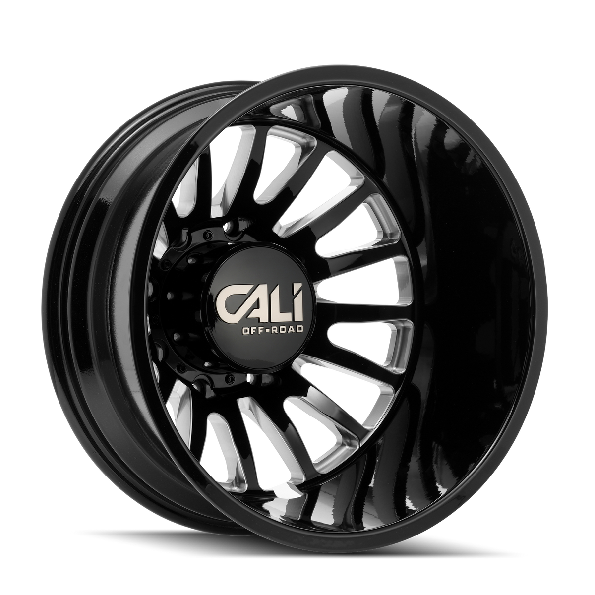 Cali Off-road SUMMIT DUALLY Gloss black milled 20x8.25 +115 8x170mm 124.9mm - Wheelwiz