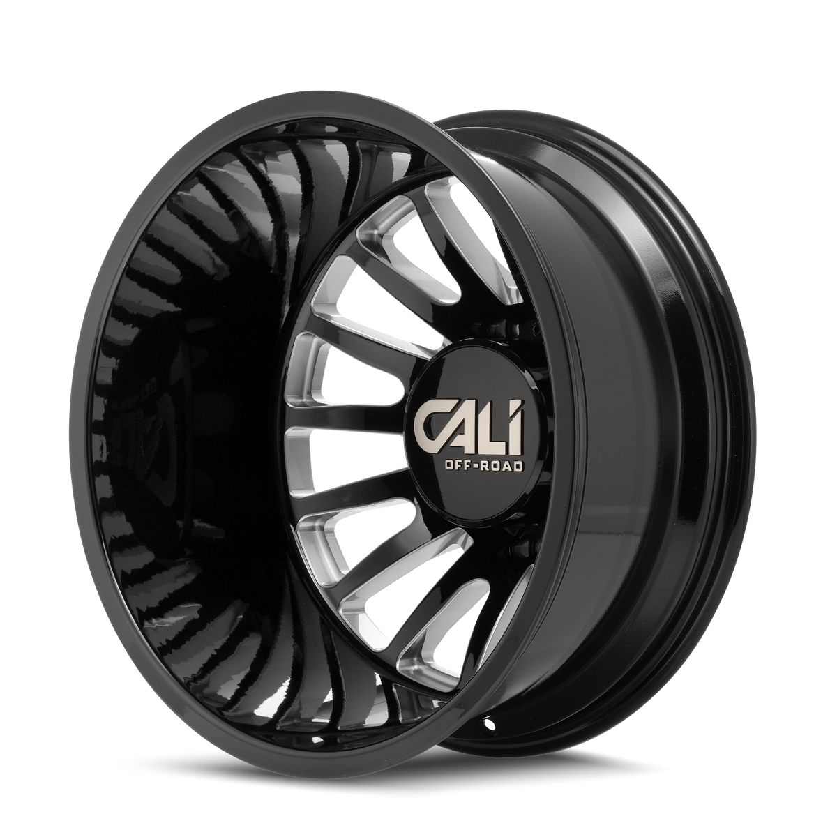 Cali Off-road SUMMIT DUALLY Gloss black milled 22x8.25 -192 8x165.1mm 121.3mm - Wheelwiz