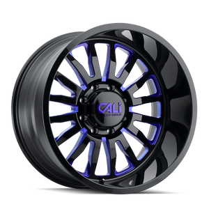 Cali Off-road SUMMIT Gloss black milled prism blue 20x12 -51 6x139.7mm 106mm - Wheelwiz